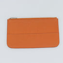 HERMES Dogon GM Wallet Togo leather Orange Silver Auth 190176A-11