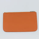 HERMES Dogon GM Wallet Togo leather Orange Silver Auth 190176A-22