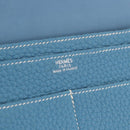 HERMES Dogon GM Wallet Togo leather Blue Silver Auth 190177M-19