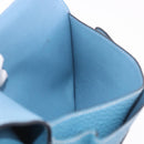 HERMES Dogon GM Wallet Togo leather Blue Silver Auth 190177M-21