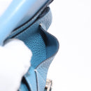 HERMES Dogon GM Wallet Togo leather Blue Silver Auth 190177M-24