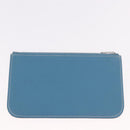 HERMES Dogon GM Wallet Togo leather Blue Silver Auth 190177M-25