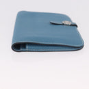 HERMES Dogon GM Wallet Togo leather Blue Silver Auth 190177M-4