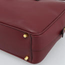 PRADA Hand Bag Safiano Leather Red Gold Auth 190179A-9