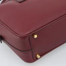PRADA Hand Bag Safiano Leather Red Gold Auth 190179A-16