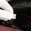 PRADA Hand Bag Safiano Leather Red Gold Auth 190179A-12