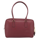 PRADA Hand Bag Safiano Leather Red Gold Auth 190179A-2