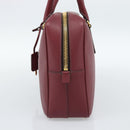 PRADA Hand Bag Safiano Leather Red Gold Auth 190179A-4