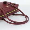 PRADA Hand Bag Safiano Leather Red Gold Auth 190179A-7