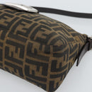 FENDI Zucca Canvas Mamma Baguette Schoudertas Zwart Bruin Auth 190180SAV-14
