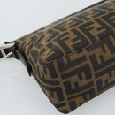 FENDI Zucca Canvas Mamma Baguette Schoudertas Zwart Bruin Auth 190180SAV-17