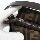 FENDI Zucca Canvas Mamma Baguette Schoudertas Zwart Bruin Auth 190180SAV-9
