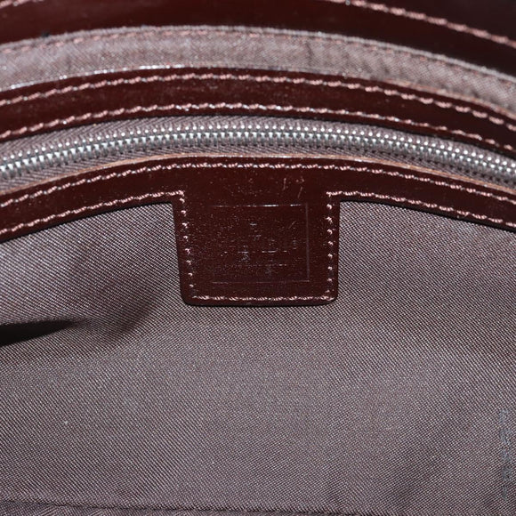 FENDI Zucca Canvas Mamma Baguette Schoudertas Zwart Bruin Auth 190180SAV