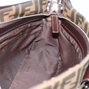 FENDI Zucca Canvas Mamma Baguette Schoudertas Zwart Bruin Auth 190180SAV-20