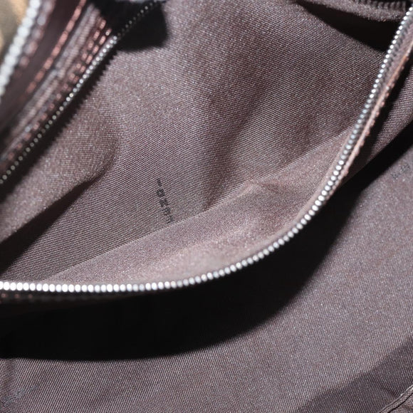 FENDI Zucca Canvas Mamma Baguette Schoudertas Zwart Bruin Auth 190180SAV