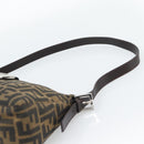 FENDI Zucca Canvas Mamma Baguette Schoudertas Zwart Bruin Auth 190180SAV-8