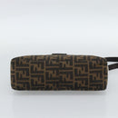 FENDI Zucca Canvas Mamma Baguette Schoudertas Zwart Bruin Auth 190180SAV-5