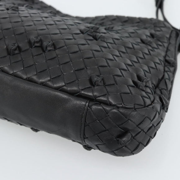 BOTTEGA VENETA INTRECCIATO Shoulder Bag Leather Black 133507 Auth 190181SAV