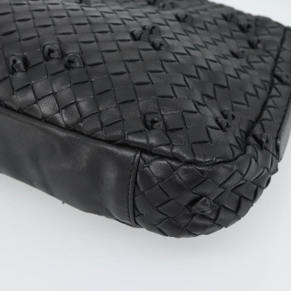 BOTTEGA VENETA INTRECCIATO Shoulder Bag Leather Black 133507 Auth 190181SAV