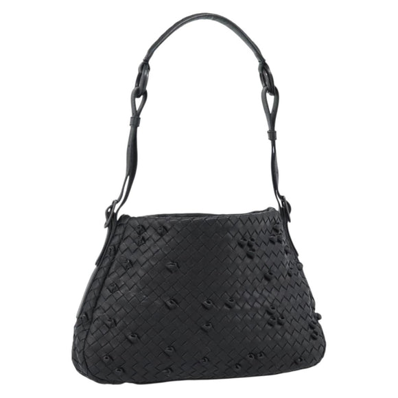 BOTTEGA VENETA INTRECCIATO Shoulder Bag Leather Black 133507 Auth 190181SAV