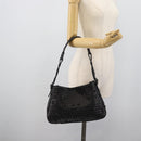 BOTTEGA VENETA INTRECCIATO Shoulder Bag Leather Black 133507 Auth 190181SAV-21