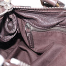 Chloe Paddington Hand Bag Leather Brown Gold Silver Auth 190182SAV-22