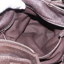 Chloe Paddington Hand Bag Leather Brown Gold Silver Auth 190182SAV-23