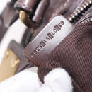 Chloe Paddington Hand Bag Leather Brown Gold Silver Auth 190182SAV-25
