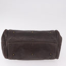 Chloe Paddington Hand Bag Leather Brown Gold Silver Auth 190182SAV-9