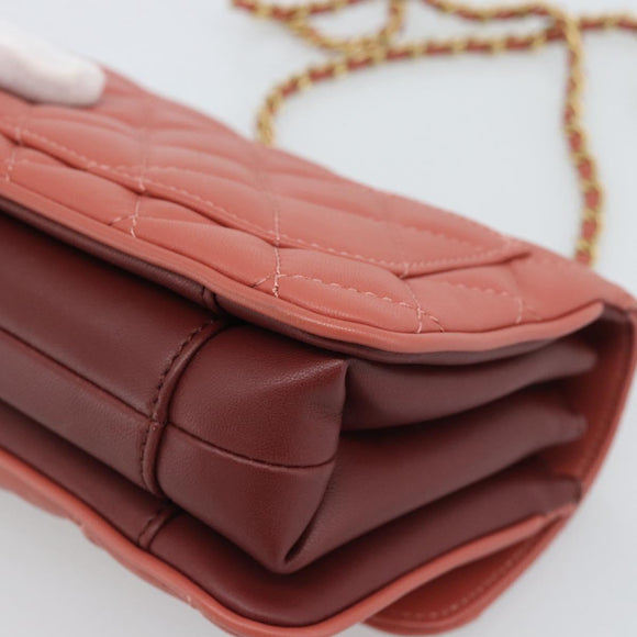 CHANEL Matelasse Ketting Schoudertas Lamsleer Roze Goud CC Auth 190185SAM