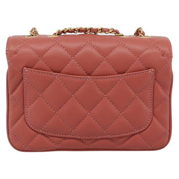 CHANEL Matelasse Ketting Schoudertas Lamsleer Roze Goud CC Auth 190185SAM