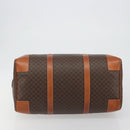 CELINE Macadam Canvas Boston Bag PVC Leather Brown Gold Auth 190187A-5