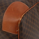 CELINE Macadam Canvas Boston Bag PVC Leather Brown Gold Auth 190187A-10