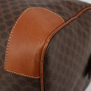 CELINE Macadam Canvas Boston Bag PVC Leather Brown Gold Auth 190187A-15