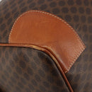 CELINE Macadam Canvas Boston Bag PVC Leather Brown Gold Auth 190187A-16