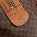 CELINE Macadam Canvas Boston Bag PVC Leather Brown Gold Auth 190187A-11