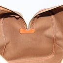 CELINE Macadam Canvas Boston Bag PVC Leather Brown Gold Auth 190187A-21