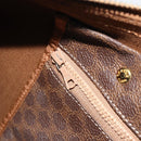 CELINE Macadam Canvas Boston Bag PVC Leather Brown Gold Auth 190187A-22