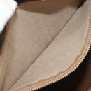 CELINE Macadam Canvas Boston Bag PVC Leather Brown Gold Auth 190187A-23