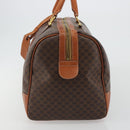 CELINE Macadam Canvas Boston Bag PVC Leather Brown Gold Auth 190187A-3