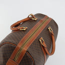 CELINE Macadam Canvas Boston Bag PVC Leather Brown Gold Auth 190187A-6