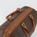 CELINE Macadam Canvas Boston Bag PVC Leather Brown Gold Auth 190187A-7
