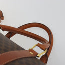 CELINE Macadam Canvas Boston Bag PVC Leather Brown Gold Auth 190187A-9
