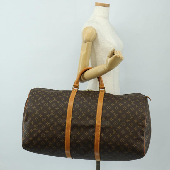 LOUIS VUITTON Monogram Keepall 60 Boston Bag M41422 LV Auth 190188V