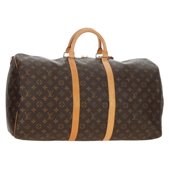 LOUIS VUITTON Monogram Keepall 55 Boston Bag M41424 LV Auth 190190V