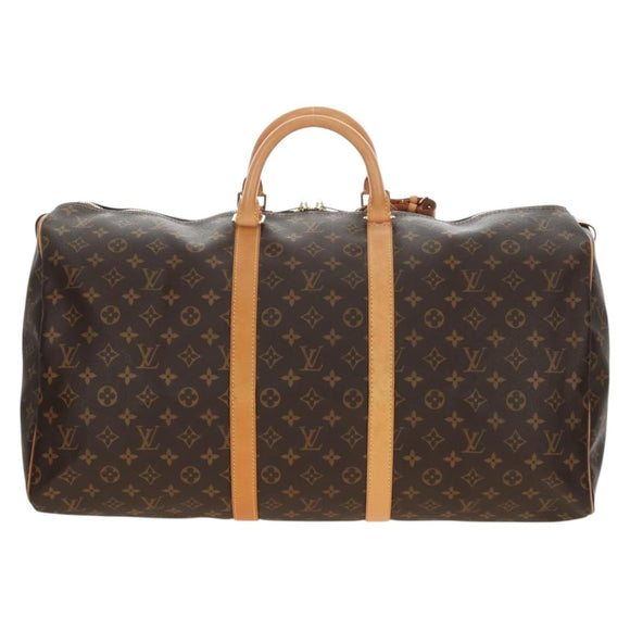 LOUIS VUITTON Monogram Keepall 55 Boston Bag M41424 LV Auth 190190V