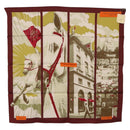 HERMES Carre 70 Scarf ""QUAND SOUDAIN"" Silk Red Auth 190192M-13