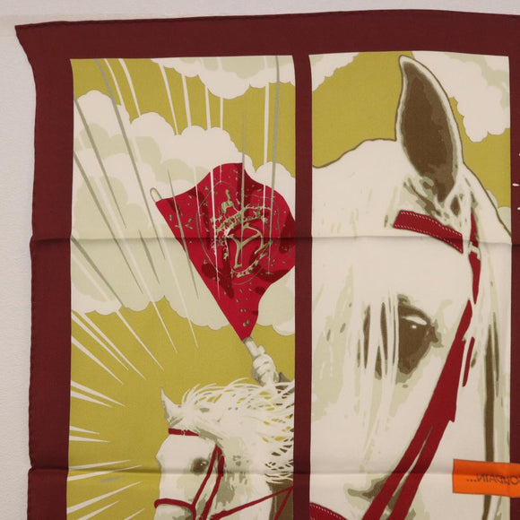 HERMES Carre 70 Scarf ""QUAND SOUDAIN"" Silk Red Auth 190192M