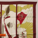 HERMES Carre 70 Scarf ""QUAND SOUDAIN"" Silk Red Auth 190192M-4
