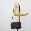 CHANEL Boy Chanel Chain Shoulder Bag Denim Blue Silver CC Auth 190194SAM-24